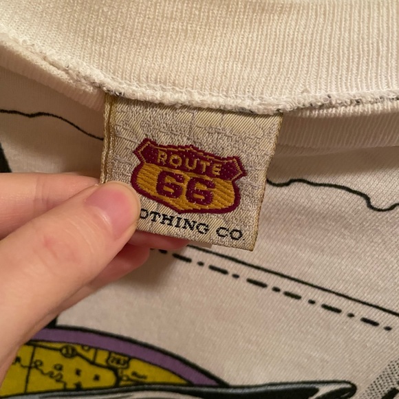Rare Vintage ROUTE 66 Get Your Kicks All Over Map Print T Shirt 90s White SZ XL - Picture 3 of 3
